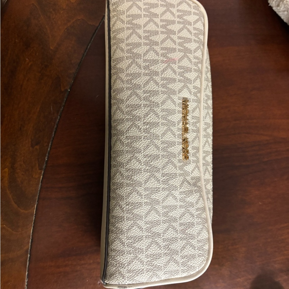 Michael Kors Cream Monogram Clutch